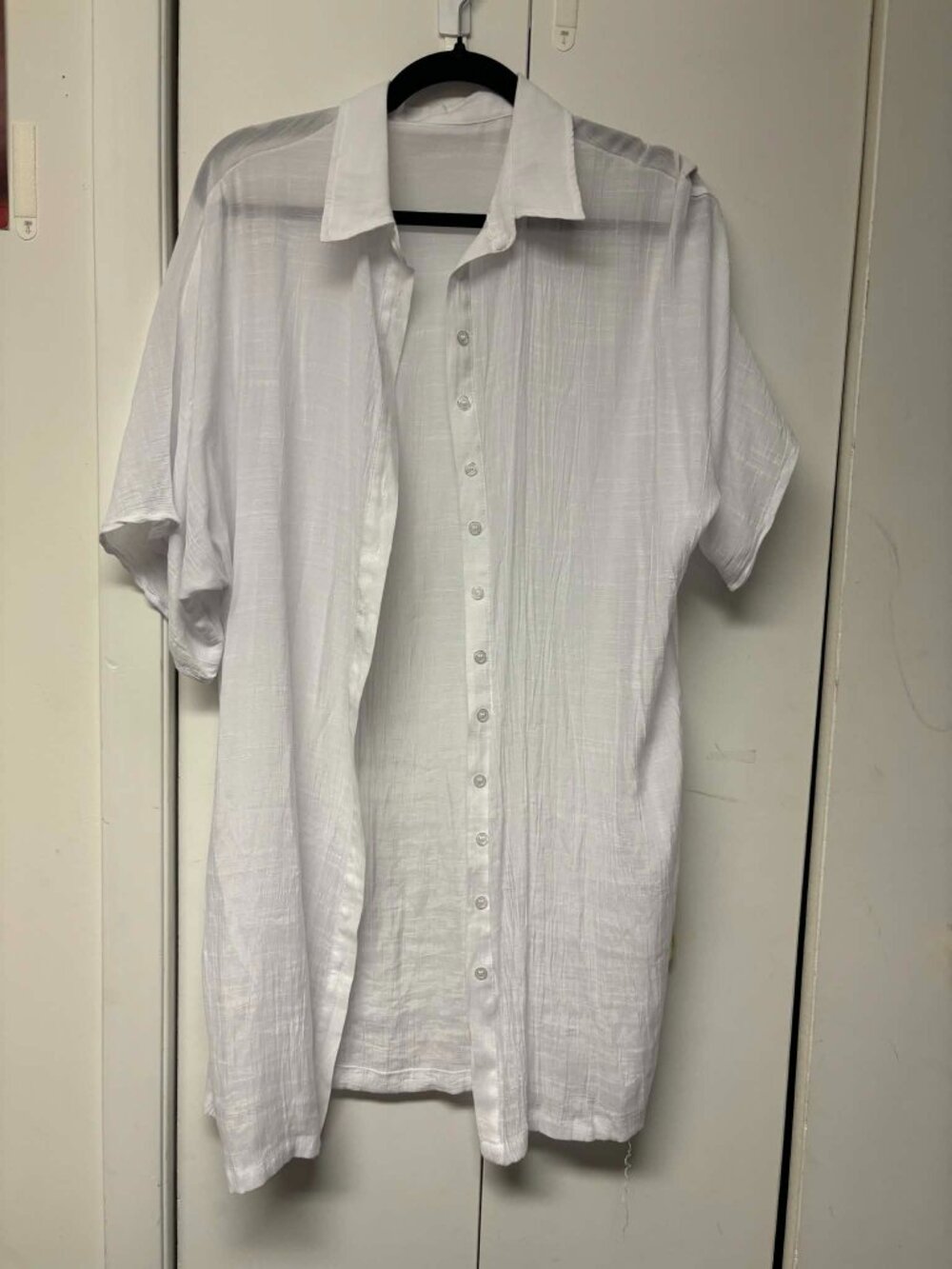 Womens Medium White Sheer Swim Coverup Blouse